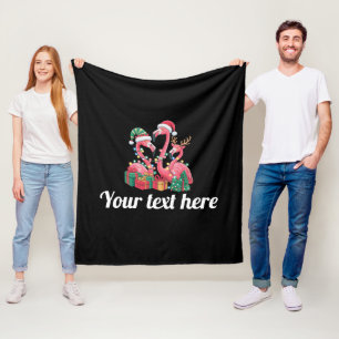 Cobertor De Velo Luzes de Natal Personalizadas de Palma de Flamingo