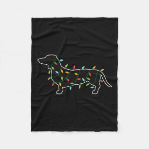 Cobertor De Velo Luzes De Natal Presente Para O Cão Ao Lover Dachsh