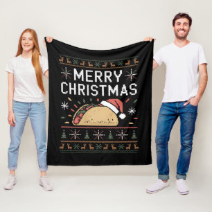 Cobertor De Velo Luzes de Suéter de Natal Feio do Papai Noel Taco N