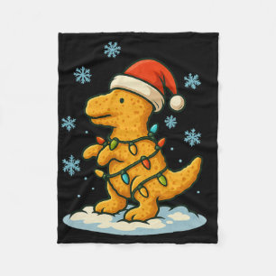 Cobertor De Velo Luzes Divertidas de Natal Enroladas em Dinosaur Ch