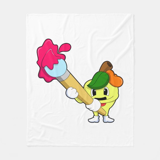 Cobertor De Velo Maçã como Pintor com Pintor (Frente)