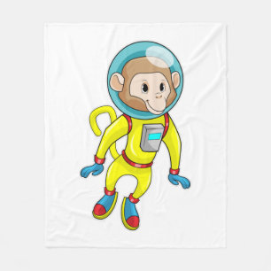 Cobertor De Velo Macaco como astronauta