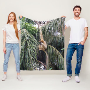 Cobertor De Velo Macaco Gibbon Chillin, Med Fleece Blanket