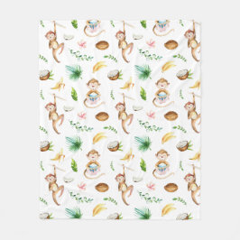 Cobertor De Velo Macacos de Bobo de Aquarela