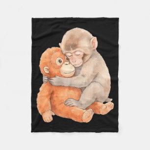Cobertor De Velo Macaquinho Bebê Fofo Chamado Punch de Pelúcia Abra