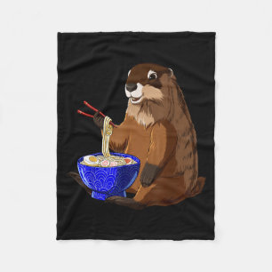 Cobertor De Velo Macarrão Japonês Kawaii Ramen Bowl Funny Groundhog