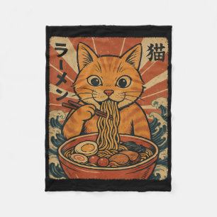 Cobertor De Velo Macarrão Ramen Gato Laranja Anime Japonês Kawaii G