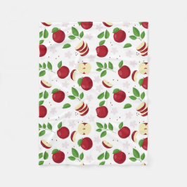 Cobertor De Velo Maçãs Vermelhas, Blossomas e Padrão Verde