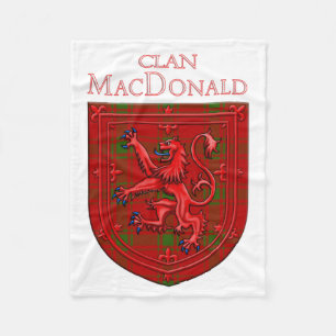 Cobertor De Velo MacDonald do Sleat Tartan Scottish Xadrez Lion Ram