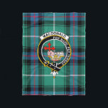 Cobertor De Velo MacDonald Tartan, Badge & Crest Blanket<br><div class="desc">MacDonald tartan,  clan badge,  and crest blanket.</div>