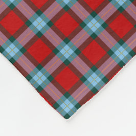 Cobertor De Velo MacLaine Clan Bright Red e Sky Blue Tartan