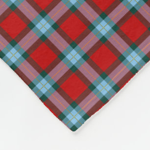 Cobertor De Velo MacLaine Clan Bright Red e Sky Blue Tartan
