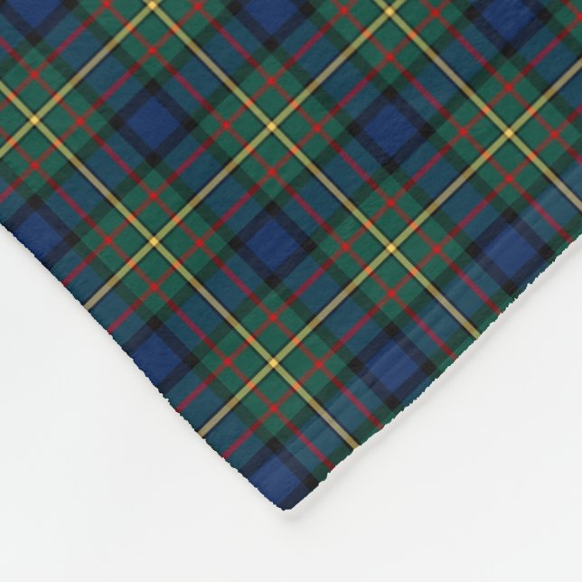 Cobertor De Velo MacLaren Clan Dark Blue, Verde e Amarelo Tartan (Quina)