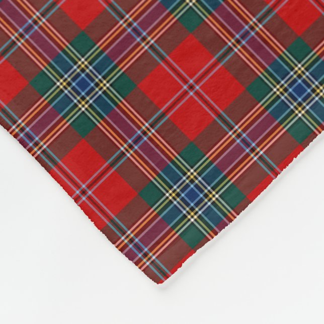 Cobertor De Velo MacLean Clan Red, Green e Blue Tartan (Quina)