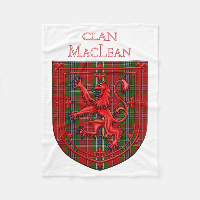 Cobertor De Velo MacLean Tartan - Xadrez escocesa Rampant (Frente)