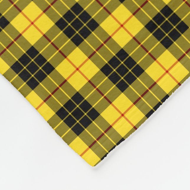 Cobertor De Velo MacLeod Clan Bright Yellow e Black Tartan (Quina)