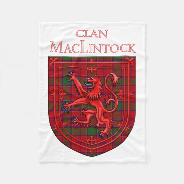 Cobertor De Velo MacLintock Tartan - Xadrez escocesa - Lion Rampant (Frente)
