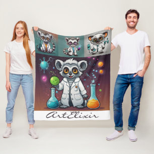 Cobertor De Velo Mad Scientist Lemur