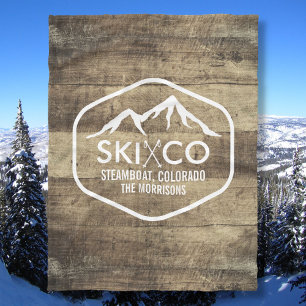 Cobertor De Velo Madeira rústica de Colorado da montanha do esqui