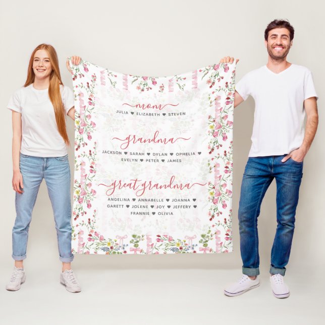 Cobertor De Velo Mãe Avó & Bisavó Com Nomes Florais (In Situ)