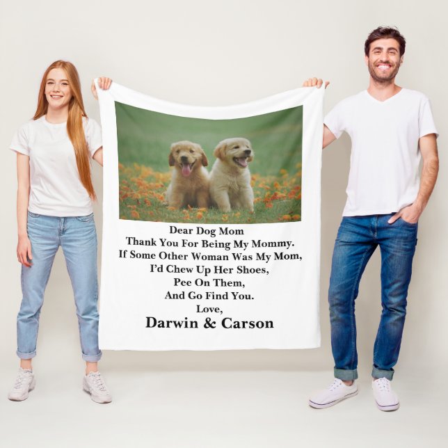 Cobertor De Velo Mãe Cachorro Foto Personalizada Mãe Joga Banheta (In Situ)