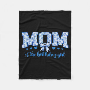 Cobertor De Velo Mãe da Menina de Aniversário Floral Azul Chinoiser