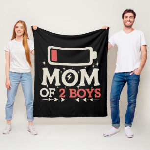 Cobertor De Velo Mãe de 2 Meninos Bateria Baixa Funny Dia das Mães