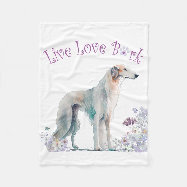 Cobertor De Velo Mãe de Borzoi Floral (Frente)
