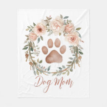 Mãe de Cachorro com Impressão de Pata Floral em Aq