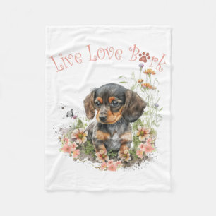 Cobertor De Velo Mãe de Cachorro Dachshund Floral