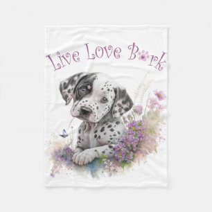 Cobertor De Velo Mãe de Cachorro Dalmata Floral