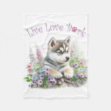 Mãe de Cachorro Husky Floral