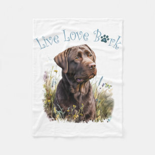 Cobertor De Velo Mãe de Cachorro Lab Chocolate Floral