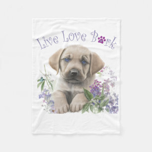 Cobertor De Velo Mãe de Cachorro Labrador Floral