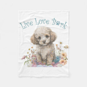 Cobertor De Velo Mãe de Cachorro Poodle Floral