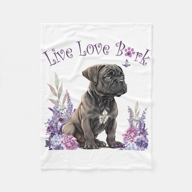 Cobertor De Velo Mãe de Cane Corso Floral (Frente)