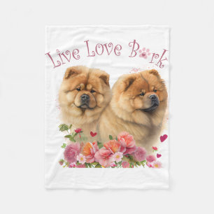 Cobertor De Velo Mãe de Chow Chow Floral