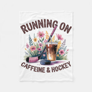 Cobertor De Velo Mãe de Hockey Correndo Com Café Gelado De Cafeína 