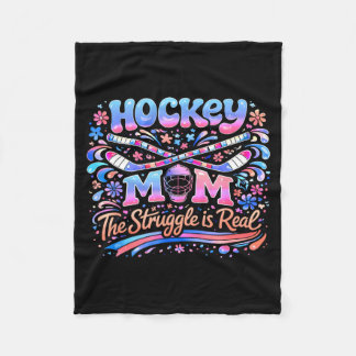 Cobertor De Velo Mãe de Hockey Rosa Azul Retro 70s Groovy Vintage D