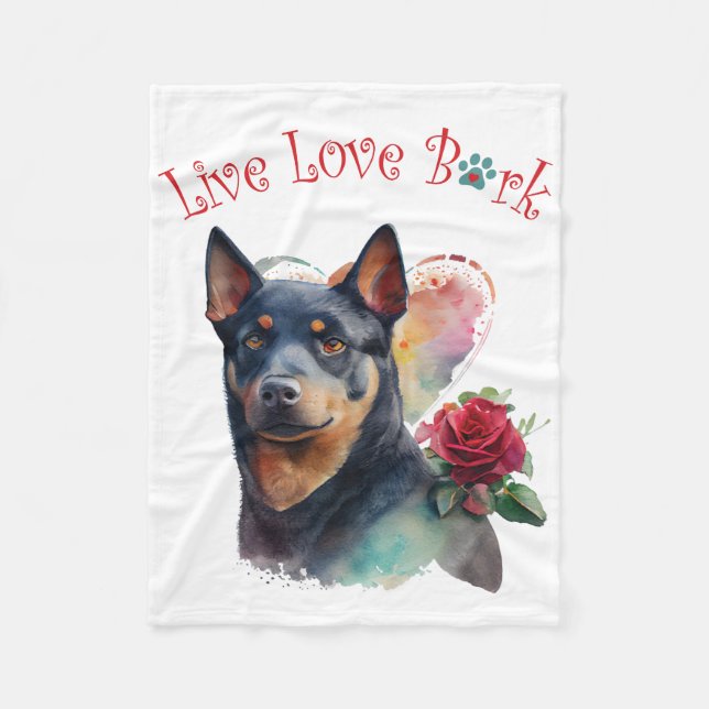 Cobertor De Velo Mãe de Kelpie Australiano Floral (Frente)