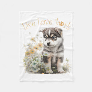 Cobertor De Velo Mãe de Malamute do Alasca Floral