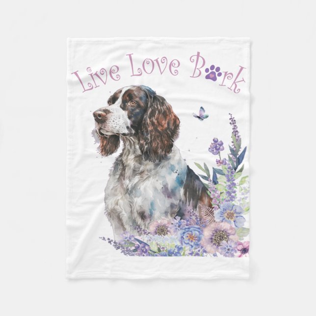 Cobertor De Velo Mãe de Springer Spaniel Floral (Frente)