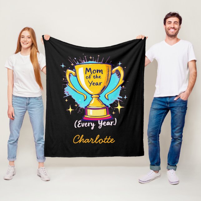 Cobertor De Velo Mãe do Ano | Dia de as mães Personalizado Engraçad (In Situ)