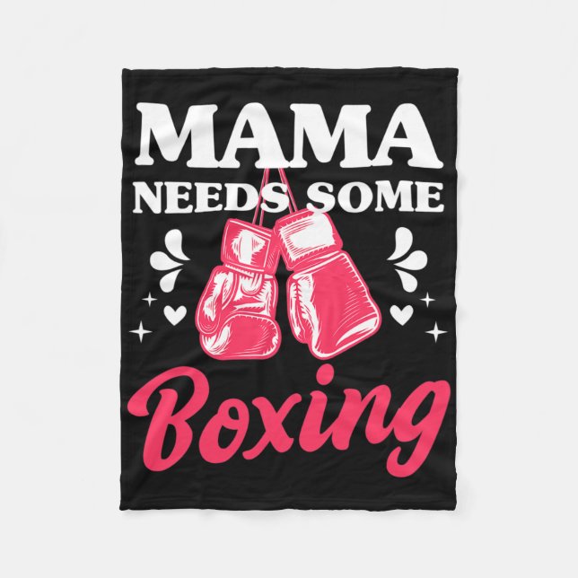 Cobertor De Velo Mãe engraçada de kickboxing precisa de algum trein (Frente)