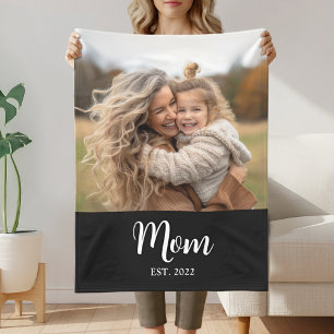 Cobertor De Velo Mãe Estabeleceu Tipografia Moderna Foto Preta