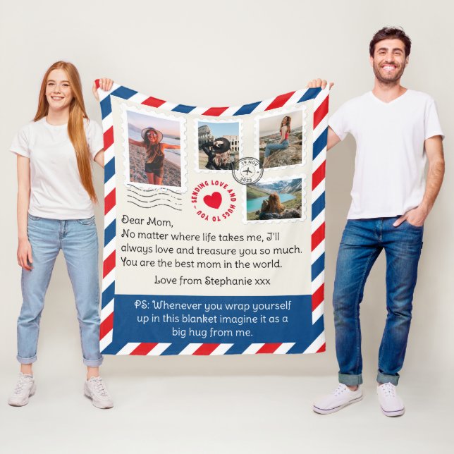 Cobertor De Velo Mãe Foto Collage Letra Manuscrita Hug (In Situ)