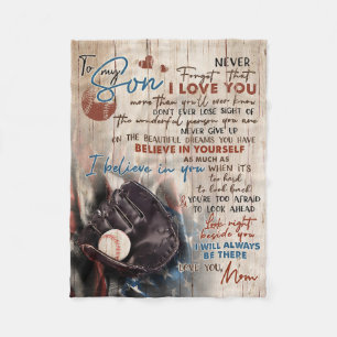 Cobertor De Velo Mãe Para O Meu Filho Estarei Sempre Lá Baseball