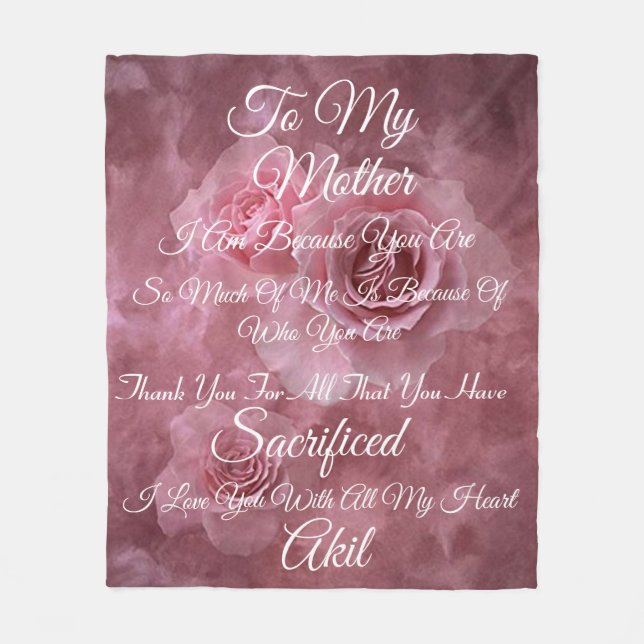 Cobertor De Velo Mãe Personaliza o Fleece Blanket (Frente)