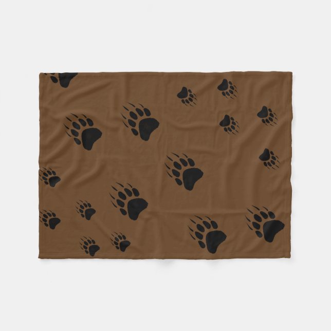 Cobertor De Velo Mães e estampas de pata de urso grizzly (Frente (Horizontal))