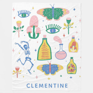 Cobertor De Velo Magia Colorida do Halloween e Poções Personaliza